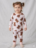 TWO PIECE LONG SLEEVE PAJAMAS BEAR PRINT